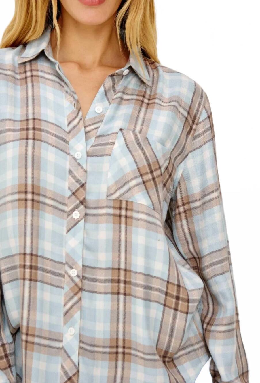 NEW RAILS hunter plaid button down shirt in chambray combo - Picture 6 of 6